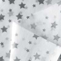 Confetti silver star tissue paper