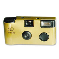 Confetti single gold camera