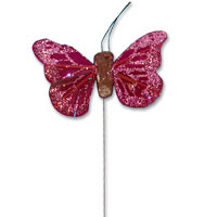 Confetti Small damson glitter butterfly pk of 24