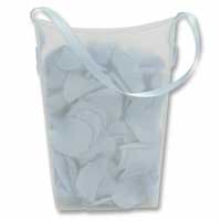 Confetti Smoky blue ribbon handle petal bag