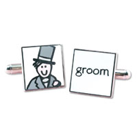 Confetti square groom pictured cufflink