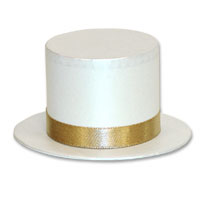 Confetti Top hat favour with gold ribbon boxes- pk of 10