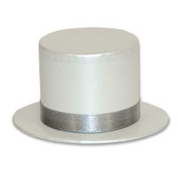 Confetti Top hat favour with silver ribbon boxes pk of 10
