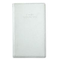 Confetti White a-z wedding planner notebook