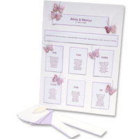White and lilac table planner kit