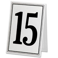 Confetti White/blk table number 11-20 pk of 10