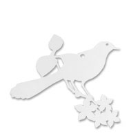 Confetti White hanging bird pk of 10