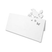 Confetti White laser cut bird place card pk of 10