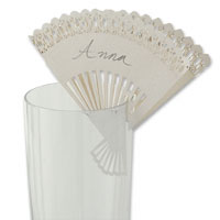 Confetti white laser cut fan glass place card pack of 10