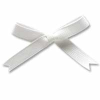 Confetti White petersham tied bow pk of 10