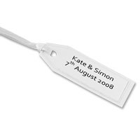 Confetti White/silver border printable tags pk of 24