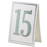 Confetti White/silver foil table number 11-20 pk of 10