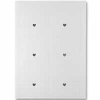 Confetti White/silver printable heart icon place cards W90 x H45mm folded pk of 60