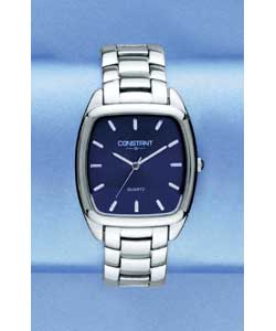 Constant Gents Quartz Square Blue Dial Bracelet Watch