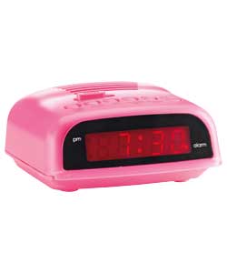 radio alarm clock pink