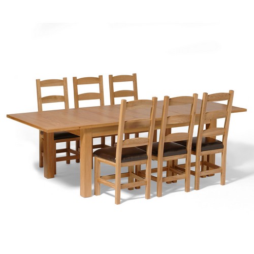 Large Dining Set with 6 Amish
