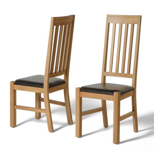 Contemporary Oak Chair (Leather Seat) 303.249