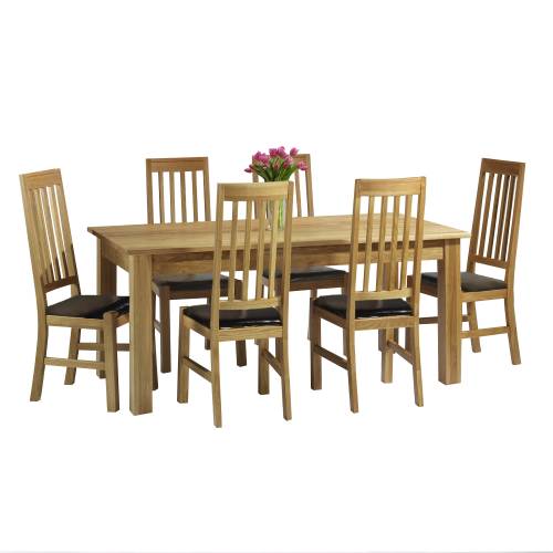 Contemporary  Oak Range Contemporary Oak Dining Set (150cm   6 chairs)