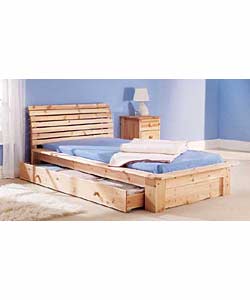 Continental Pine Single Bedstead/1 Drawer/Sprung Mattress