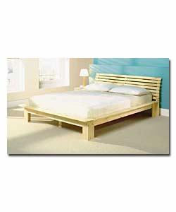 Solid Pine Double Bedstead with Sprung Mattress