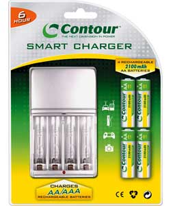 Contour 6 Hour Smart Battery Charger with 4 x AA