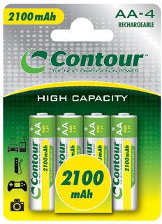 Contour AA 2100mAh Rechargeable Batteries - Pack
