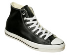 All Star Hi Black Leather Trainers