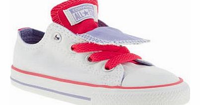 kids converse white & pink all star double