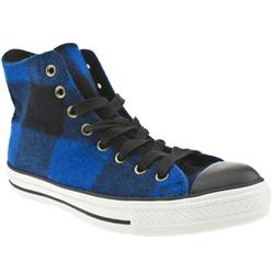Converse Male All Star Hi Woolrich Fabric Upper in Black and Blue