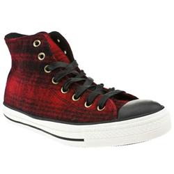 Male All Star Hi Woolrich Fabric Upper in Black and Red