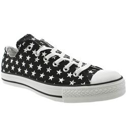 Male All Star Repeat Star Print Fabric Upper in Black and White