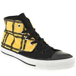 Male Ct Split Punk Plaid Print Fabric Upper in Black and Gold