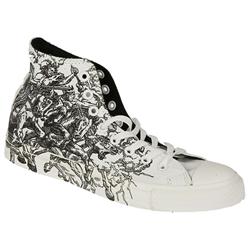 Converse Male Horseman Print Textile Upper Textile Lining in Black - White
