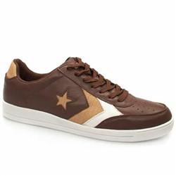 Converse Male Tar Leather Upper in Brown and Stone