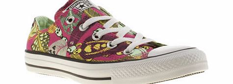 Pink All Star Ox Feather Skull Trainers