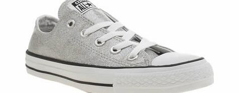 Silver All Star Glitter Ox Trainers