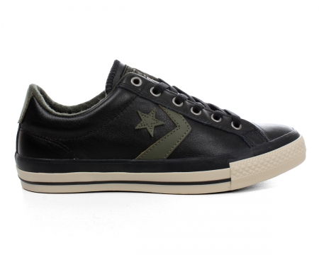 Star Player EV OX Black Leather Trainers