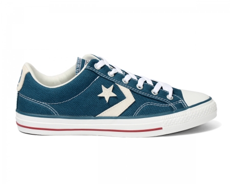 Star Player OX Teal/White Canvas Trainers