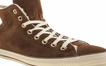 Converse Tan All Star Hi Shearling Suede Trainers