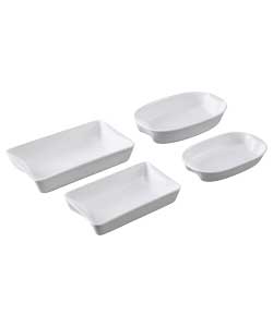 Cookworks 4 Piece Stoneware Oven To Tableware