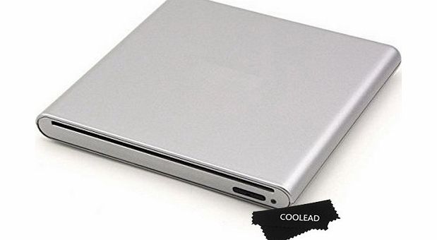 Slot Loading External USB M-DISC DVD+-RW CD RW Burner Writer Drive For Apple MacBook Air Pro iMac Mac OS Laptop Desktop PC Cumputer Windows 98/2000/ME/XP/VISTA/7/8 OS, Silver