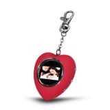 Valentines Day Red Heart Shaped 1.1` Digital Photo Keyring with DPFMate