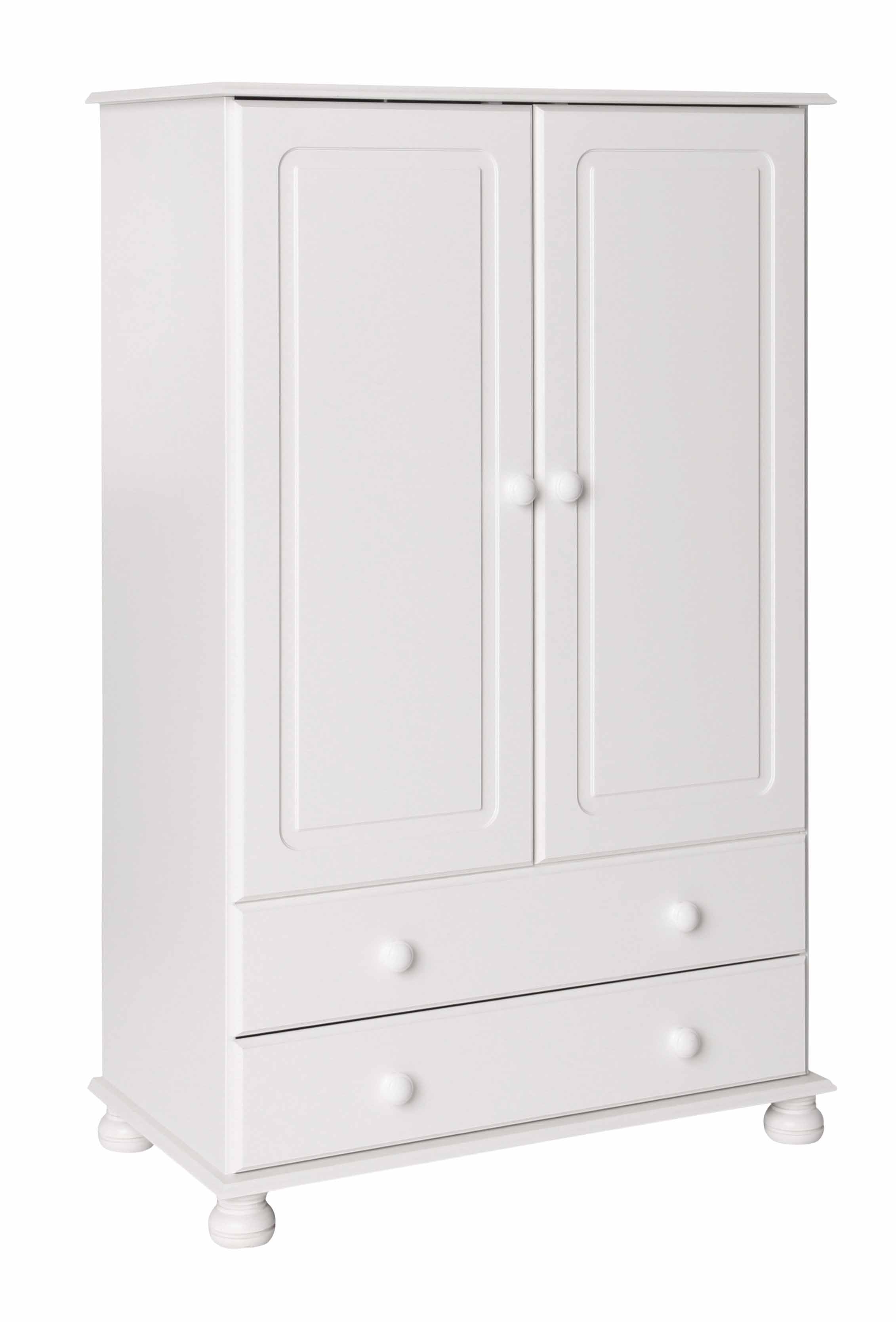 White 2 Door 2 Drawer Combi Wardrobe