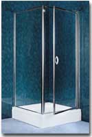 Coram Optima Pivot Door 700mm / Silver Frame / Plain Glass