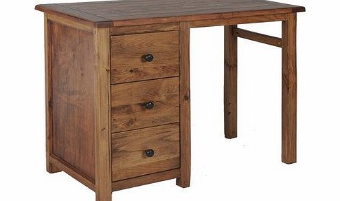 Core Products Denver Single Pedestal Aged Wood Effect Dressing Table