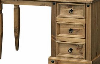 Core Products Full Sized Pine Single Pedestal Desk in Waxed Pine