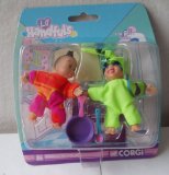 Corgi Lil Handfuls Angela and Nichols Small Dolls ( about 2.5` inches tall) by Corgi