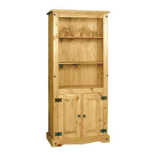 Corona Mexican Pine Furniture Corona Pine Bookcase with Two Doors