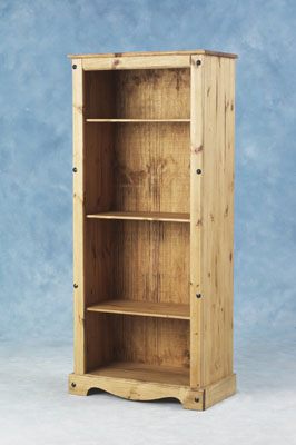 OPEN TALL PINE BOOKCASE