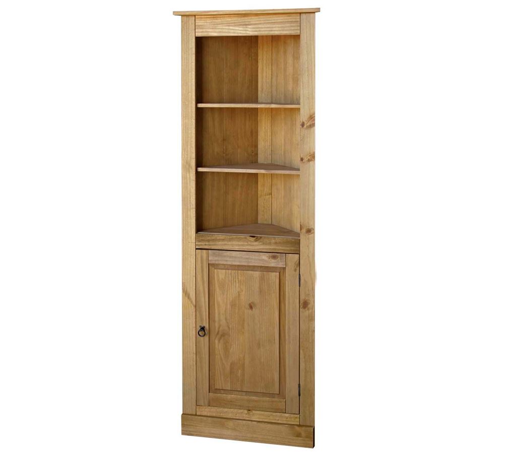 Pine corner bookcase